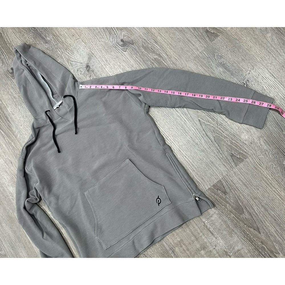 Peloton Men's Gray Grey Hoodie Hooded Sweatshirt Ribbed Performance Medium M - Picture 6 of 11